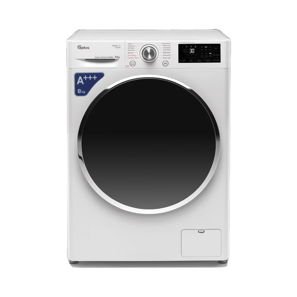 ماشین لباسشویی 8 کیلویی 1400 دور جی پلاس مدل GWM-R808W.N