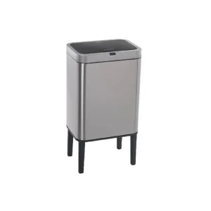 سطل زباله 9 لیتری باسنسور پایه دار استیل اچ تی ان هوم مدل HTD092