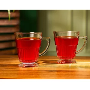 لیوان دسته دار شیاردار 6 عددی لیمون 290 سی سی